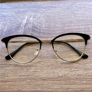 Clubmaster Black and Gold Glasses